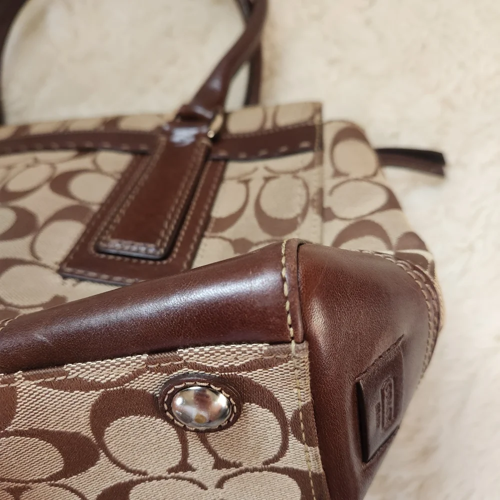 Coach Brown Signature Hampton Satchel Vintage Y2K - Picture 13 of 15